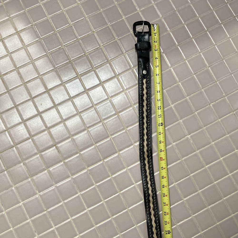 Vintage Pony hair Black and Tan Leather Belt - Picture 9 of 10